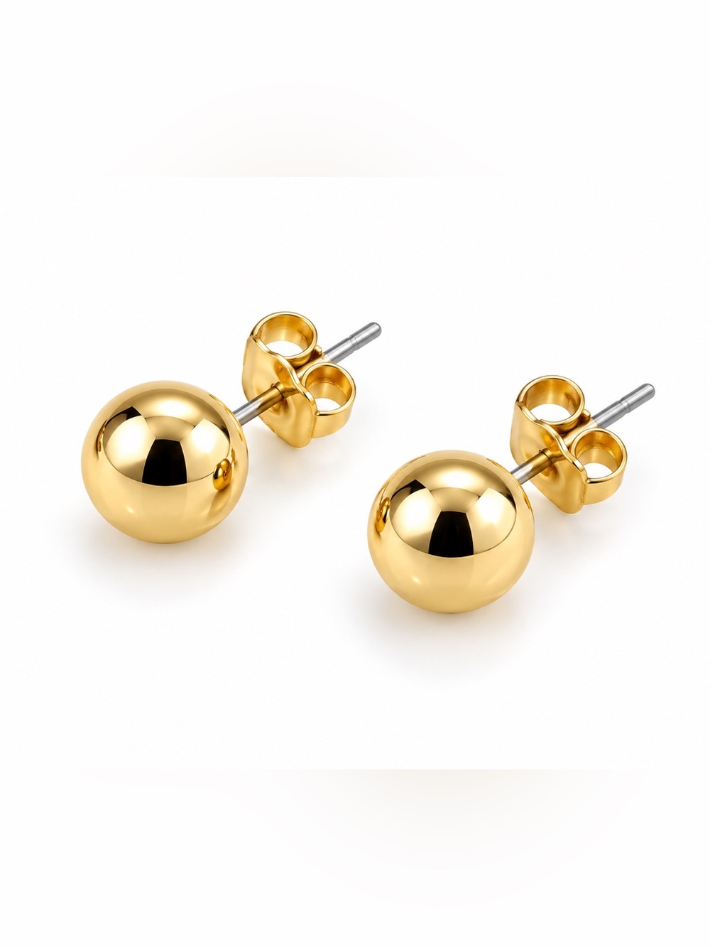 Vintage Gold Ball Stud Earrings - Women Jewelry